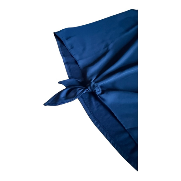 NWT Women's FORTUNE + IVY Navy Blouse with Crochet Detail and Tie Front, Size M - Picture 6 of 11